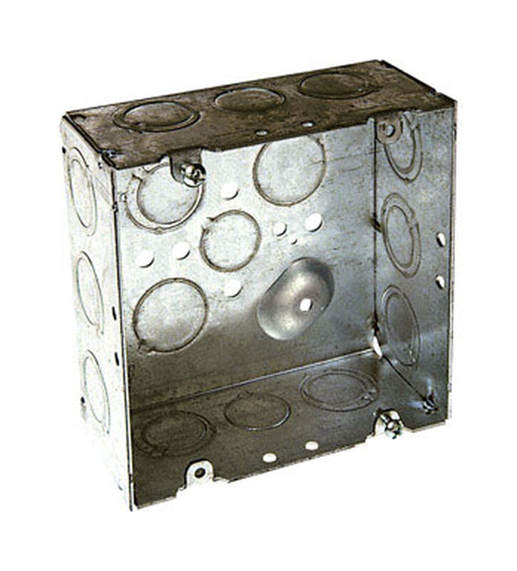 Raco 411/16 in. H Square Junction Box 1/2 in. Gray Steel Stine Home