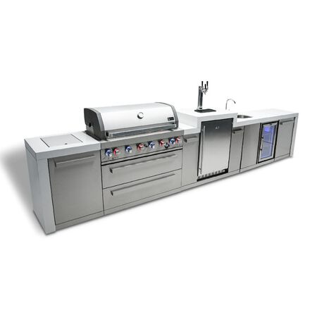 Mont Alpi 6-burner Deluxe Island with Kegerator and Beverage Center