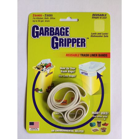 Garbage Gripper Trash Liner Bands Flat Top 2 pk