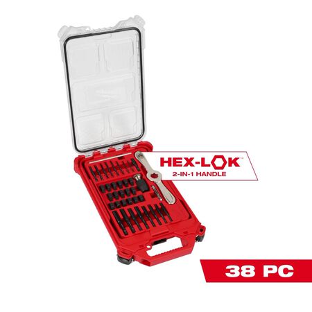 Milwaukee 38 Pieces SAE Tap & Die PACKOUT Set with HEX-LOK 2-in-1 Handle