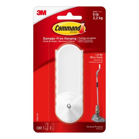 3M Command Large Plastic Wire Hooks 4.14 in. L 1 pk