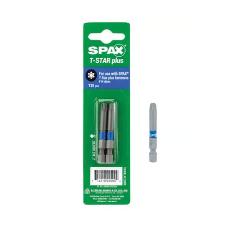 SPAX T30 X 2 in. L Steel Drill and Driver Bit Hex Shank 2 pk