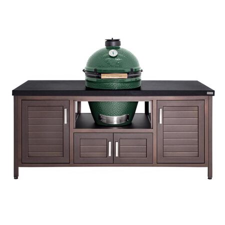 Big Green Egg 18.25 in. Large EGG Package with 72" Modern Farmhouse Table Charcoal Kamado Grill