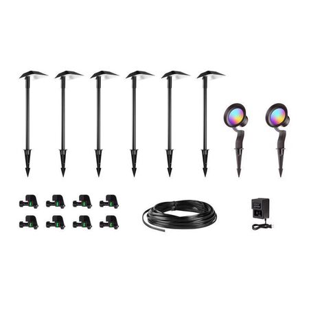 NEBO Low Voltage 120 W LED Pathway Light and Spot Light Kit 8 pk