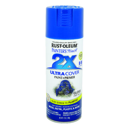 Rust-Oleum Painter's Touch 2X Ultra Cover Gloss Deep Blue Paint+Primer Spray Paint 12 oz