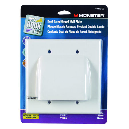 Monster Cable Just Hook It Up 2 gang White Cable/Telco Wall Plate
