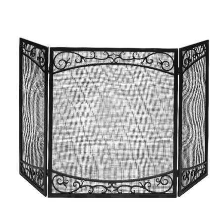 Panacea Brown/Gray Brushed Steel Fireplace Screen