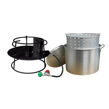 60 Qt. Propane Gas Jet Outdoor Cooker with Aluminum Pot, Basket and Lid