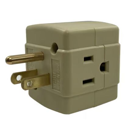 Ace Grounded 3 outlets Adapter 1 Pack