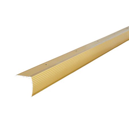 M-D Building Products 1.125 in. H X 1.28 in. W X 36 in. L Prefinished Satin Brass Aluminum Stair Edg