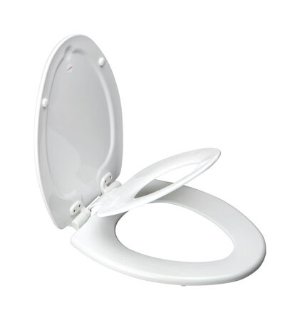 Bemis Slow Close Elongated White Molded Wood Toilet Seat