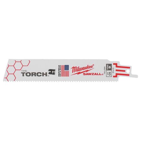 Milwaukee The Torch 6 in. Bi-Metal Reciprocating Saw Blade 10 TPI 5 pk