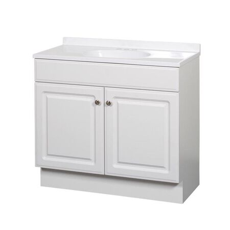 Zenith Products Zenna Home Single White Bathroom Vanity 36 in. W X 18 in. D X 35 in. H
