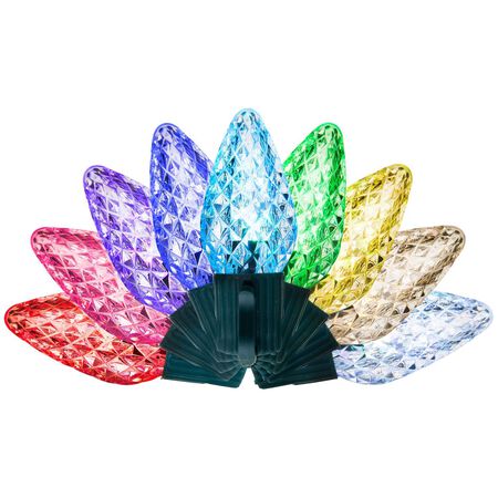 Celebrations Platinum LED C9 RGBW 50 ct String Smart-Enabled Christmas Lights 33.33 ft.