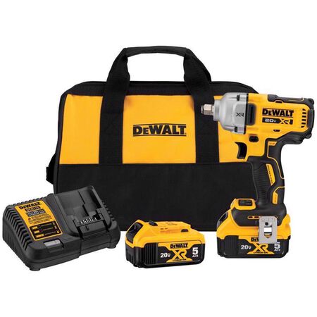 DEWALT 20V MAX 1/2 in. Cordless Brushless Mid-Range Impact Wrench Kit (Battery & Charger)