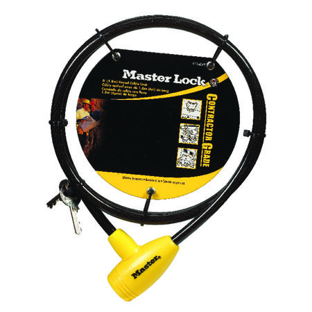 Master Lock 3/8 in. W X 6 ft L Vinyl Covered Steel Pin Tumbler Locking Cable 1 pk