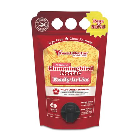 Sweet-Seed Sweet-Nectar Ready-to-Use Hummingbird Nectar, Dye-Free, 50.7 fl oz. Pouch