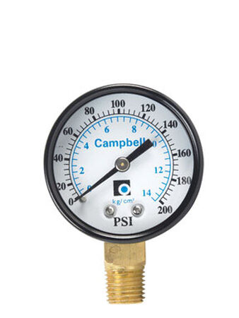 Campbell 2 in. 0 psi 200 psi Pressure Gauge