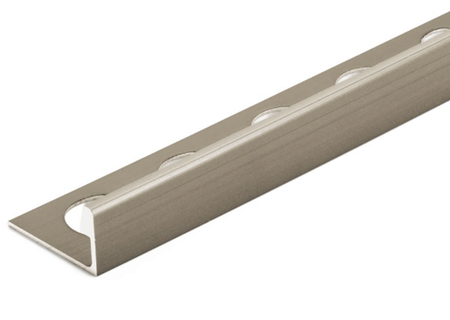 Satin Nickel Anodized 3/8 in. X 98.5 in. Aluminum L-Shaped Tile Edging Trim