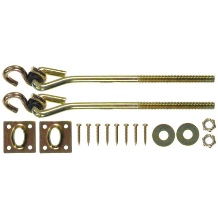 Ace Small Zinc-Plated Gold Steel 7.75 in. L Swing Hook Kit 225 lb 2 pk