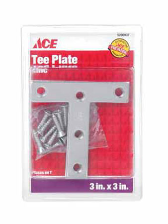 Ace Tee Plate 3 in. x 3 in. Zinc
