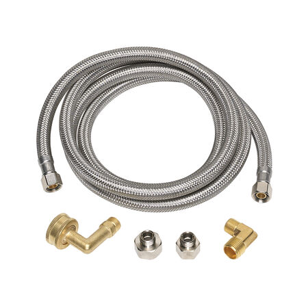 Ace 3/8 in. Compression T X 3/8 in. D Compression 72 in. Braided Stainless Steel Dishwasher Supply