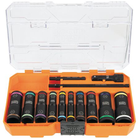 Klein KNECT Flip-20 Impact Socket Set, SAE and Metric, 13-Piece