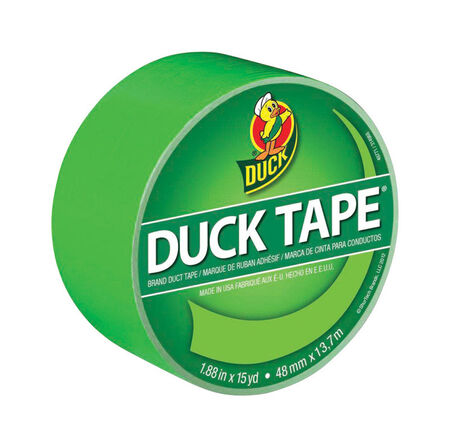 Duck 1.88 in. W X 15 yd L Neon Green Solid Duct Tape