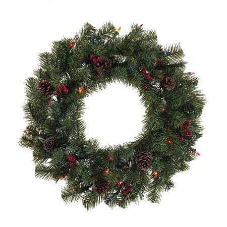 Celebrations 24 in. D Incandescent Prelit Multicolored Christmas Wreath