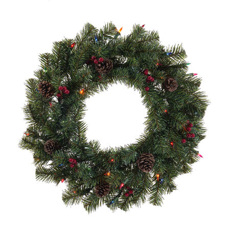 Celebrations 24 in. D Incandescent Prelit Decorated Multicolored Christmas Wreath