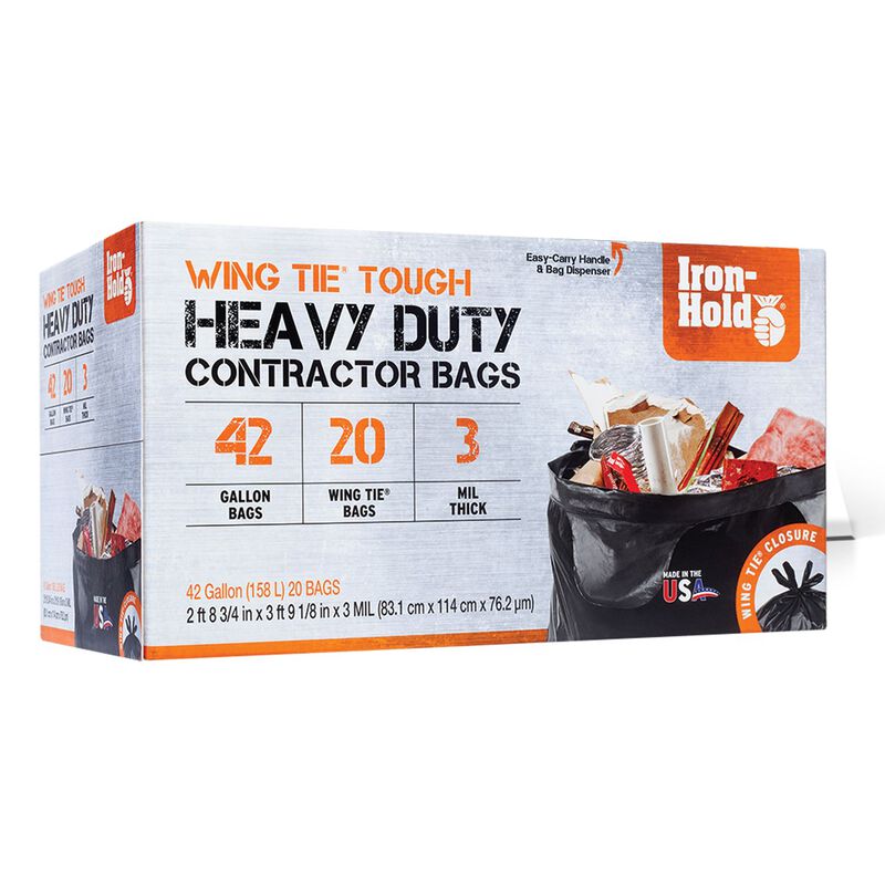 Iron Hold 42 gal. Contractor Bags Twist Ties 20 pk Stine Home + Yard The Family You Can