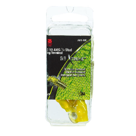 Gardner Bender Xtreme 12-10 Ga. Insulated Wire Ring Terminal Yellow 3 pk
