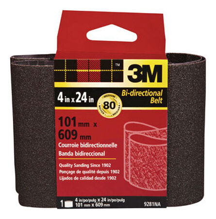 3M Sanding Belt 4 in. W x 24 in. L 80 Grit Medium 1 pk