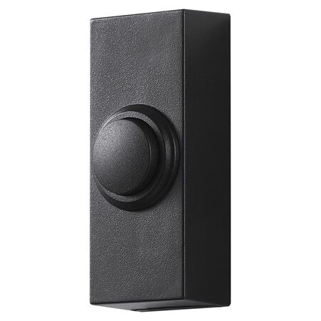 Heath Zenith Heath Zenith Satin Nickel Black Plastic Wireless Pushbutton Doorbell