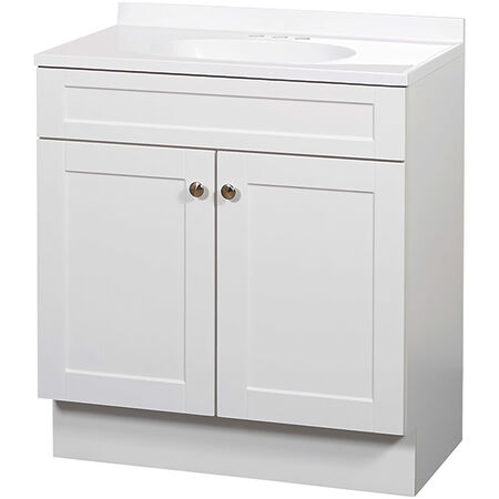 Zenith 36&frac12;"W X 18&frac12;"D X 35&frac14;"H White Vanity Combo with Shaker Door