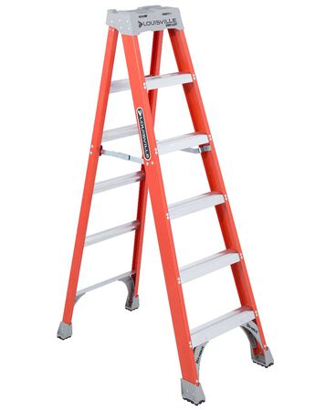 6 ft Louisville FS1506 Fiberglass Step Ladder, Type IA, 300 lb Load Capacity