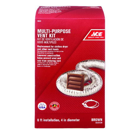 Ace Dryer Vent Kit 4 in. W Brown