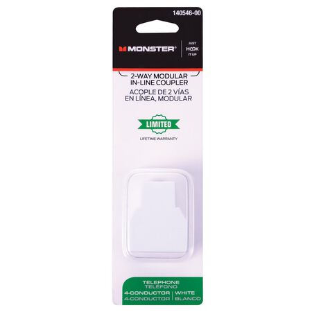 Monster Just Hook It Up 0 ft. L White 2-Way In Line Coupler