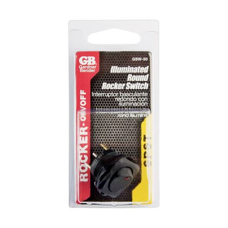 Gardner Bender 16 amps Rocker Switch Black 1 pk