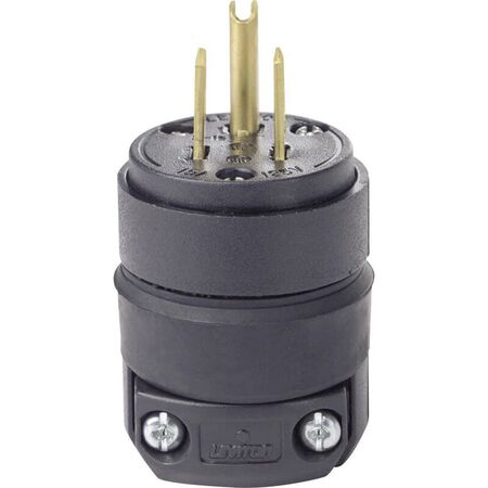 Leviton Residential Rubber Ground/Straight Blade Plug 5-15P 18-12 AWG 2 Pole 3 Wire