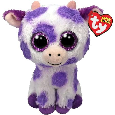 Ty Beanie Boo Ethel - Spotted Purple Cow - 6"", 37345
