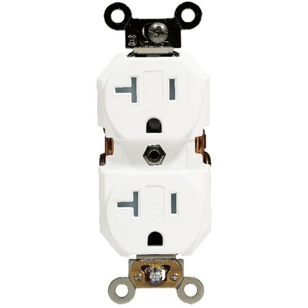 Leviton 20 amps 125 V Duplex White Outlet 5-20R 1 pk