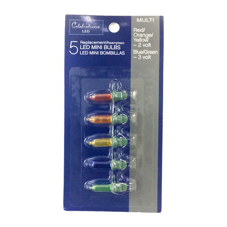 Celebrations LED Mini Multicolored 5 ct Replacement Christmas Light Bulbs