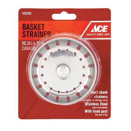 Ace 3 in. D Chrome Silver Stainless Steel Strainer Basket