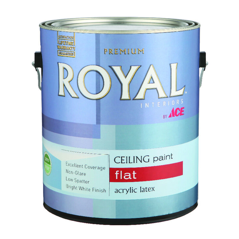 Ace Royal Flat Paint Primer Low Voc Ceiling White Latex 1 Gal