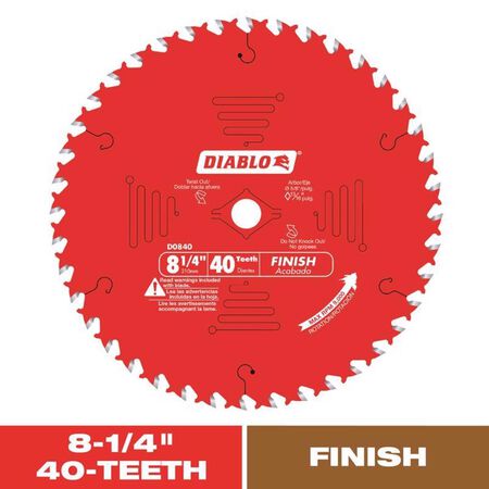 Diablo 8-1/4 in. D X 5/8 in. TiCo Hi-Density Carbide Finishing Saw Blade 40 teeth 1 pk