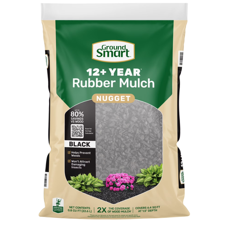 Black Rubber Mulch Nuggets 0.8 cu. ft.