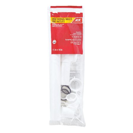 Ace 1-1/2 in. D X 16 in. L Plastic Continuous Waste Outlet