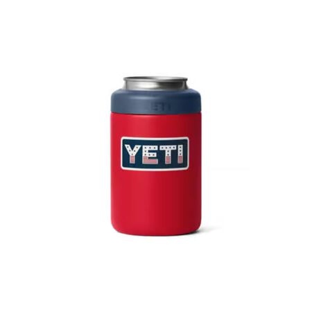 YETI Rambler 12 oz Rescue Red Patriotic BPA Free Badge Colster Can Insulator