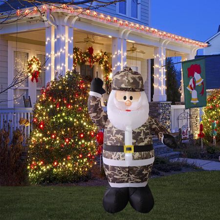 Celebrations 6 ft. Camo Santa Inflatable